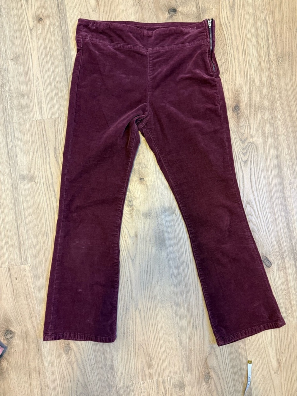 Free People Womens Wine Velvet Pants XS - Picture 3 of 10